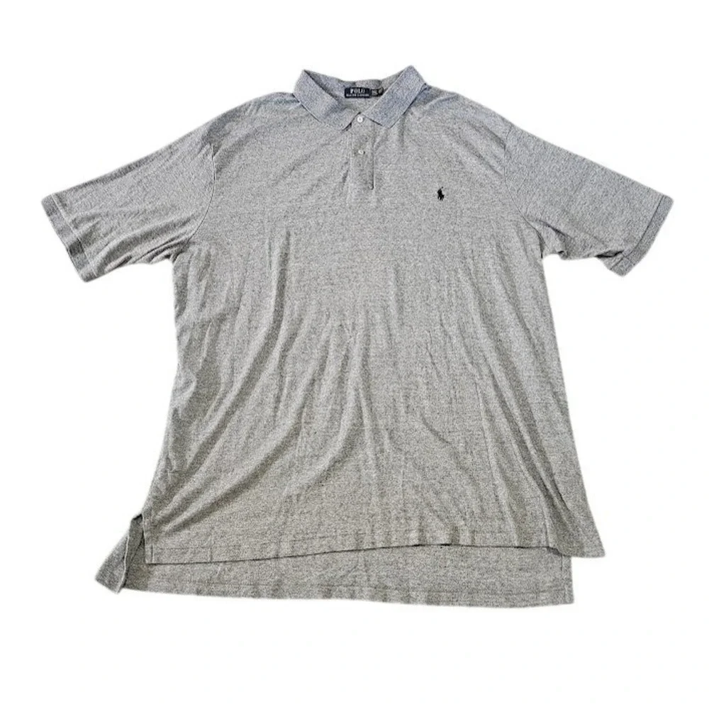 Polo Ralph Lauren Polo Shirt Men 3XLT Gray Short Sleeve Cotton Big & Tall Pony
